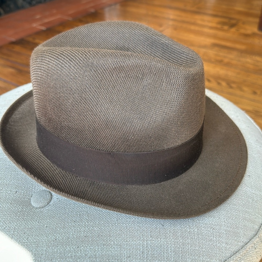 Dralon Medium Brim Brown Fedora by Dreistern Lightweight Polyacryl Size 60